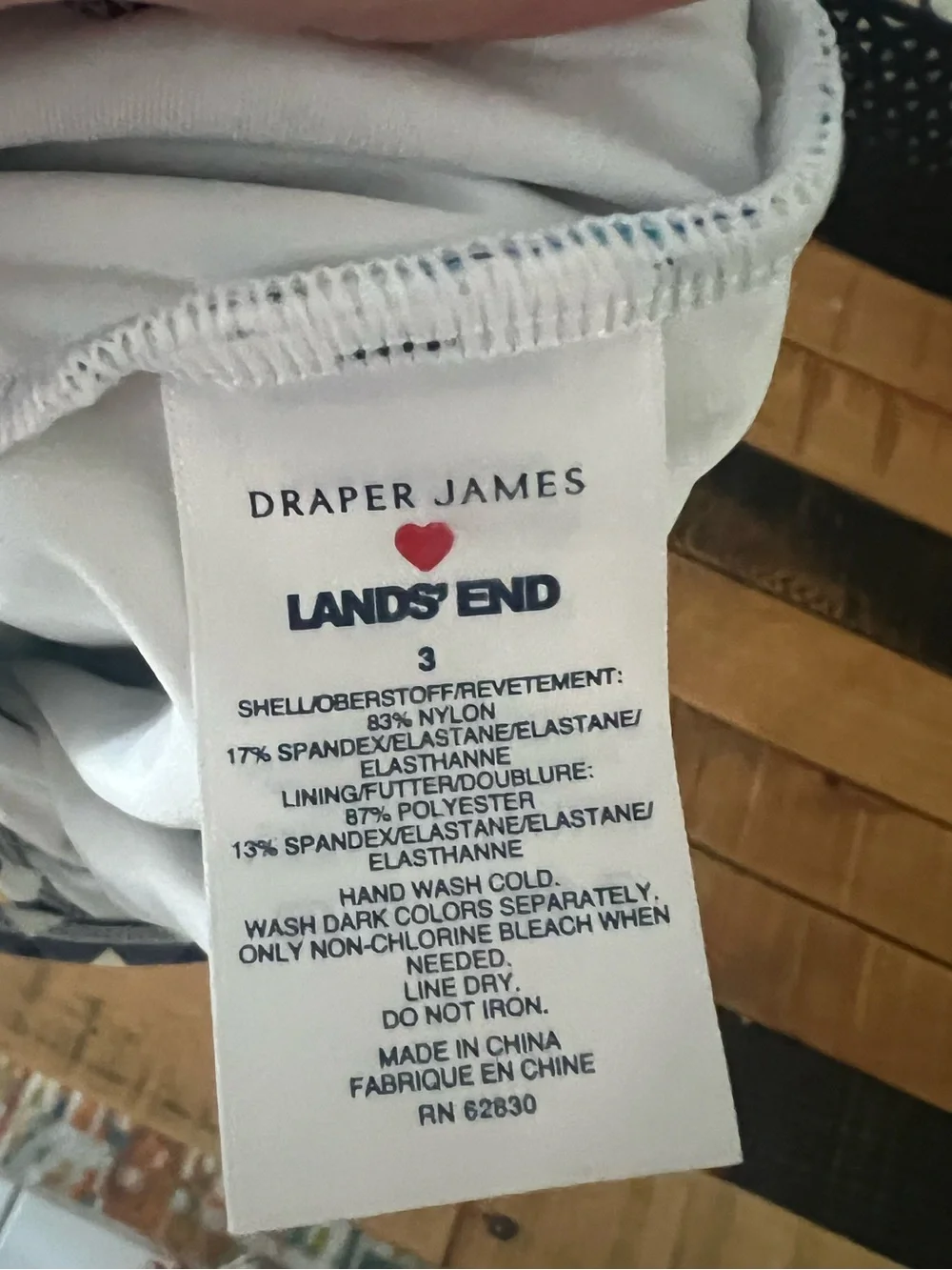 NWOT Draper James Lands End Blue and White Gingham Ruffle One-Piece Swimsuit